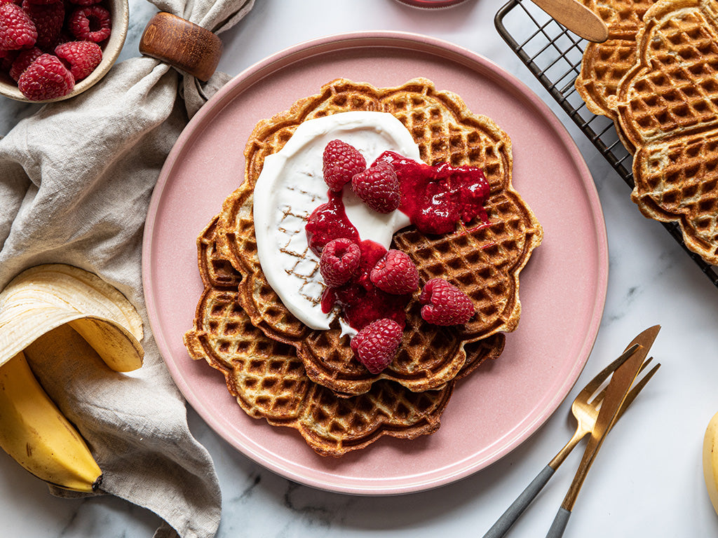 Banana and oat waffles