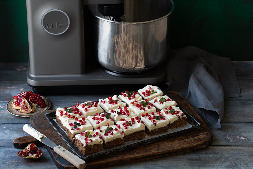 Soft gingerbread with cream cheese icing