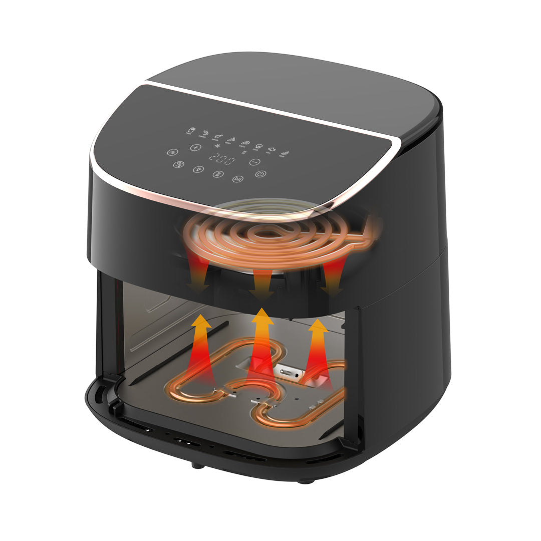Airfryer daulfry 8litre split in angle 3d